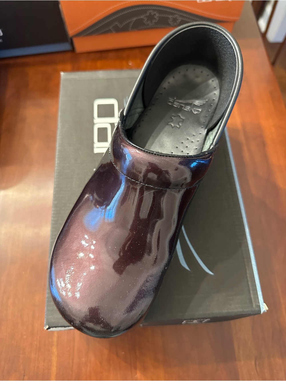 Dansko Women's Patent Slip-On Clog in Deep Purple